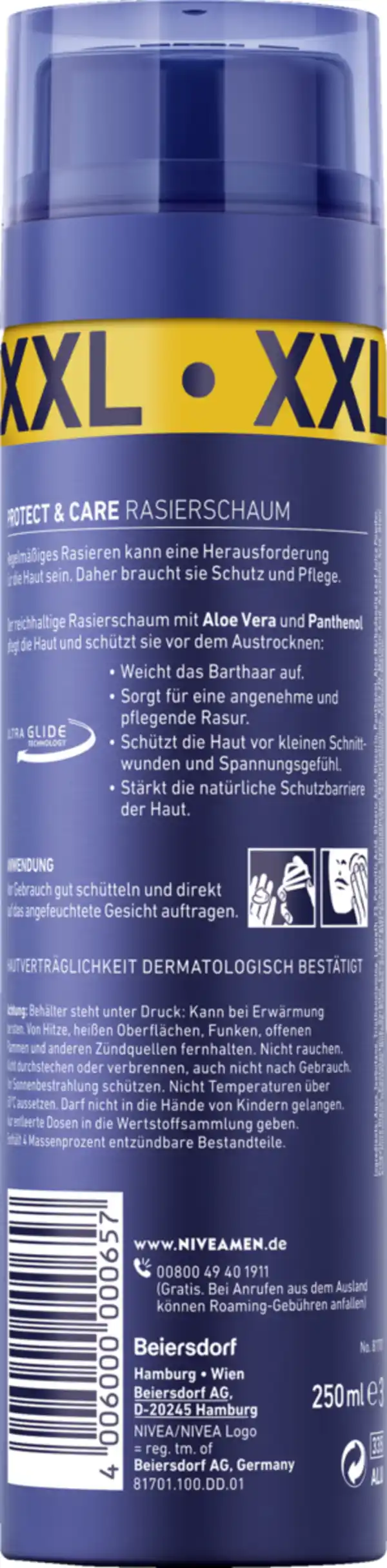 Bild 2 von NIVEA MEN Rasierschaum Protect & Care, 250 ml