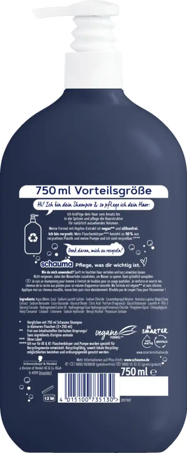 Bild 2 von Schauma Shampoo For Men Vorteilsgröße, 750 ml