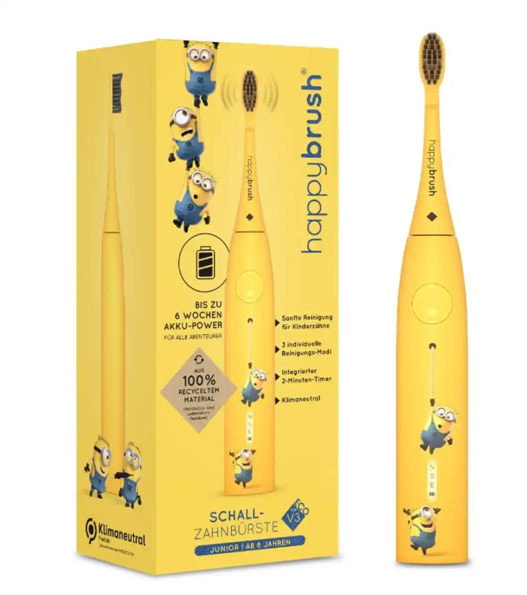 Bild 1 von happybrush Minions V3 Schall-Zahnbürste StarterKit