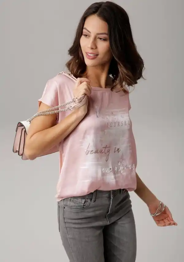 Bild 1 von Laura Scott Shirtbluse aus Satin mit dezentem Aufdruck - NEUE FARBEN, Rosa|weiß