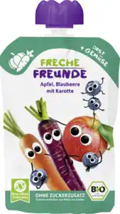 Freche Freunde Bio Quetschie Apfel, Blaubeere mit Karotte, 100 g