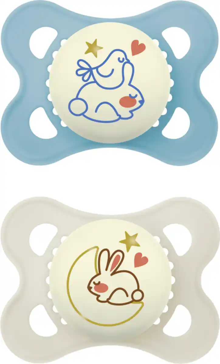 Bild 2 von MAM Schnuller Original Night, Silikon, 0-6 M., Hase/Mond