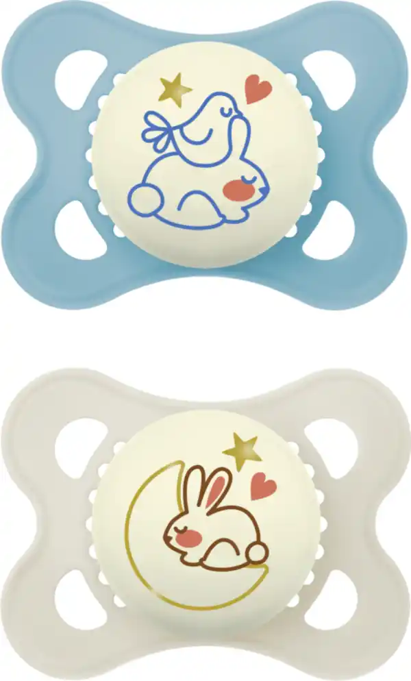Bild 2 von MAM Schnuller Original Night, Silikon, 0-6 M., Hase/Mond