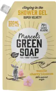 Marcel's Green Soap Duschgel Vanille & Kirschblüte Nachfüllpackung, 500 ml