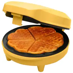 Waffeleisen, Herzform, gelb