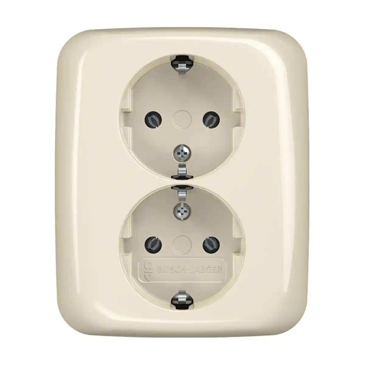 Bild 1 von Busch-Jäger Doppelsteckdose mit Abdeckplatte cremeweiß