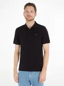 Calvin Klein Poloshirt mit Calvin Klein Logo auf der Brust, Schwarz