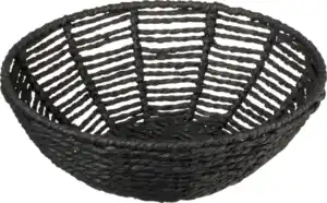 Dekorieren & Einrichten Bastkorb, rund, schwarz (25 cm)