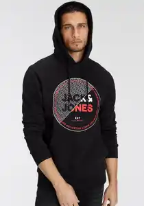 Jack & Jones Kapuzensweatshirt JJRALF SWEAT HOOD, Schwarz