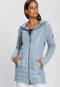 KangaROOS Langjacke im modischen Materialmix, Blau|grau