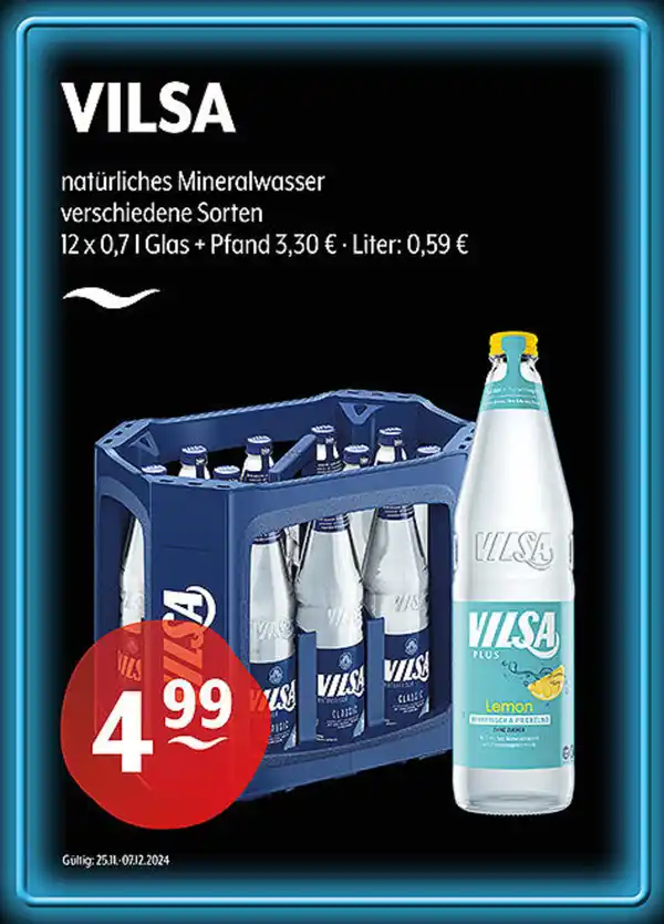 Bild 1 von VILSA natürliches Mineralwasser verschiedene Sorten