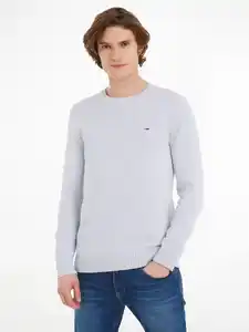 Tommy Jeans Strickpullover TJM ESSENTIAL CREW NECK SWEATER, Grau