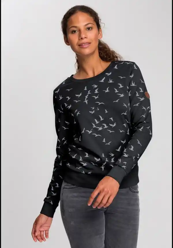 Bild 1 von KangaROOS Sweatshirt mit modischem Minimal-Allover-Print, Schwarz