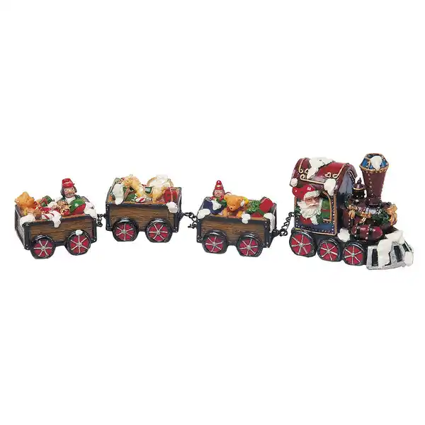 Bild 1 von G. WURM Weihnachtszug Lock mit 3 Wagons braun ca. 30cm