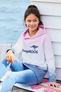 KangaROOS Kapuzensweatshirt im modischen Farbverlauf, Blau|rosa