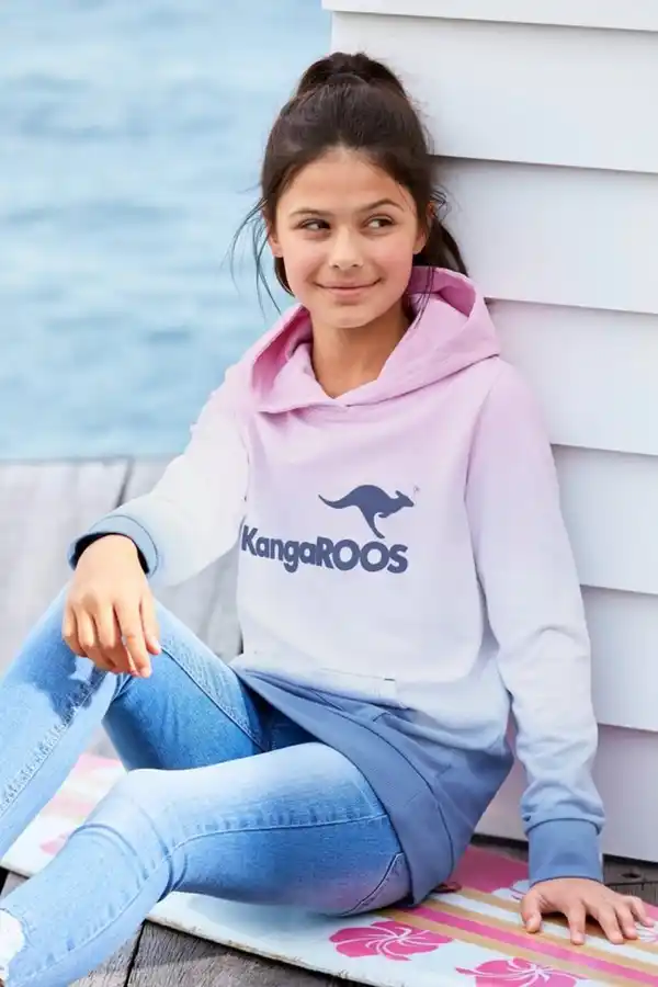 Bild 1 von KangaROOS Kapuzensweatshirt im modischen Farbverlauf, Blau|rosa