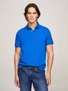 Tommy Hilfiger Poloshirt 1985 REGULAR POLO mit Tommy Hilfiger Kontraststreifen innen am Kragen, Blau