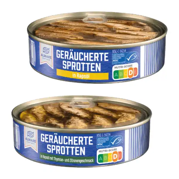 Bild 1 von ALMARE Geräucherte Sprotten 160g