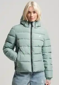 Superdry Steppjacke HOODED SPIRIT SPORTS PUFFER aus wasserabweisendem Material, Grün