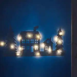 Fensterbild mit LED Lichterkette KODi season