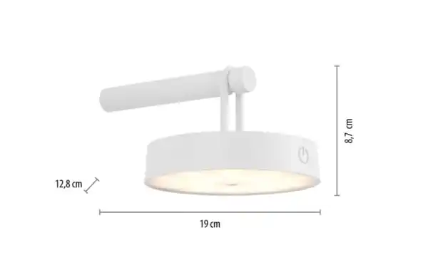 Bild 3 von LED-Akkuwandleuchte Arma, weiß, inkl. Memoryfunktion
