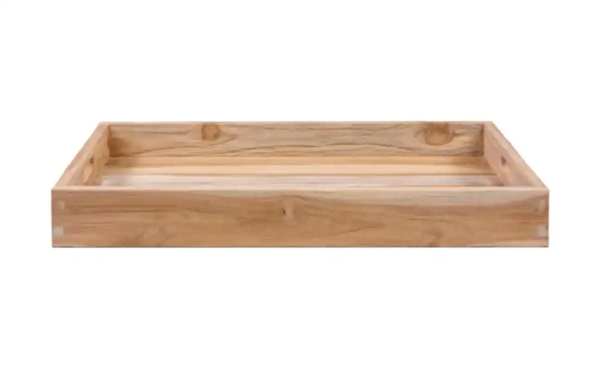 Bild 2 von Tablettset Teakholz in naturfarbend rustikel gebürstet, 3-teilig