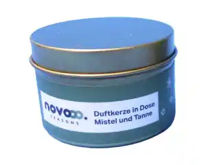 Duftkerze in Dose H=4cm Mistel+Tanne