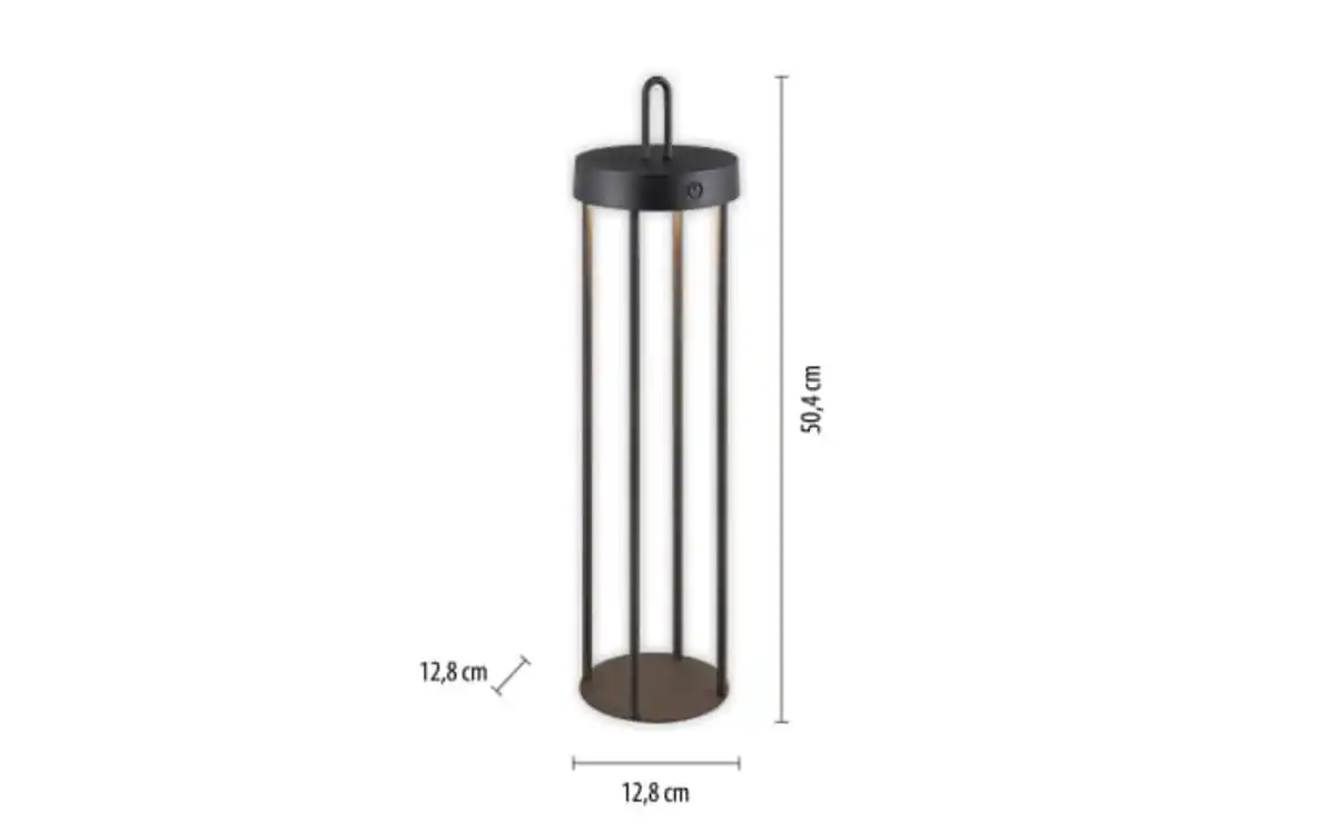 Bild 3 von LED-Akkutischleuchte Anselm, schwarz, 50,4 cm, inkl. Memoryfunktion