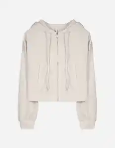 Damen Sweatjacke - Cropped - beige