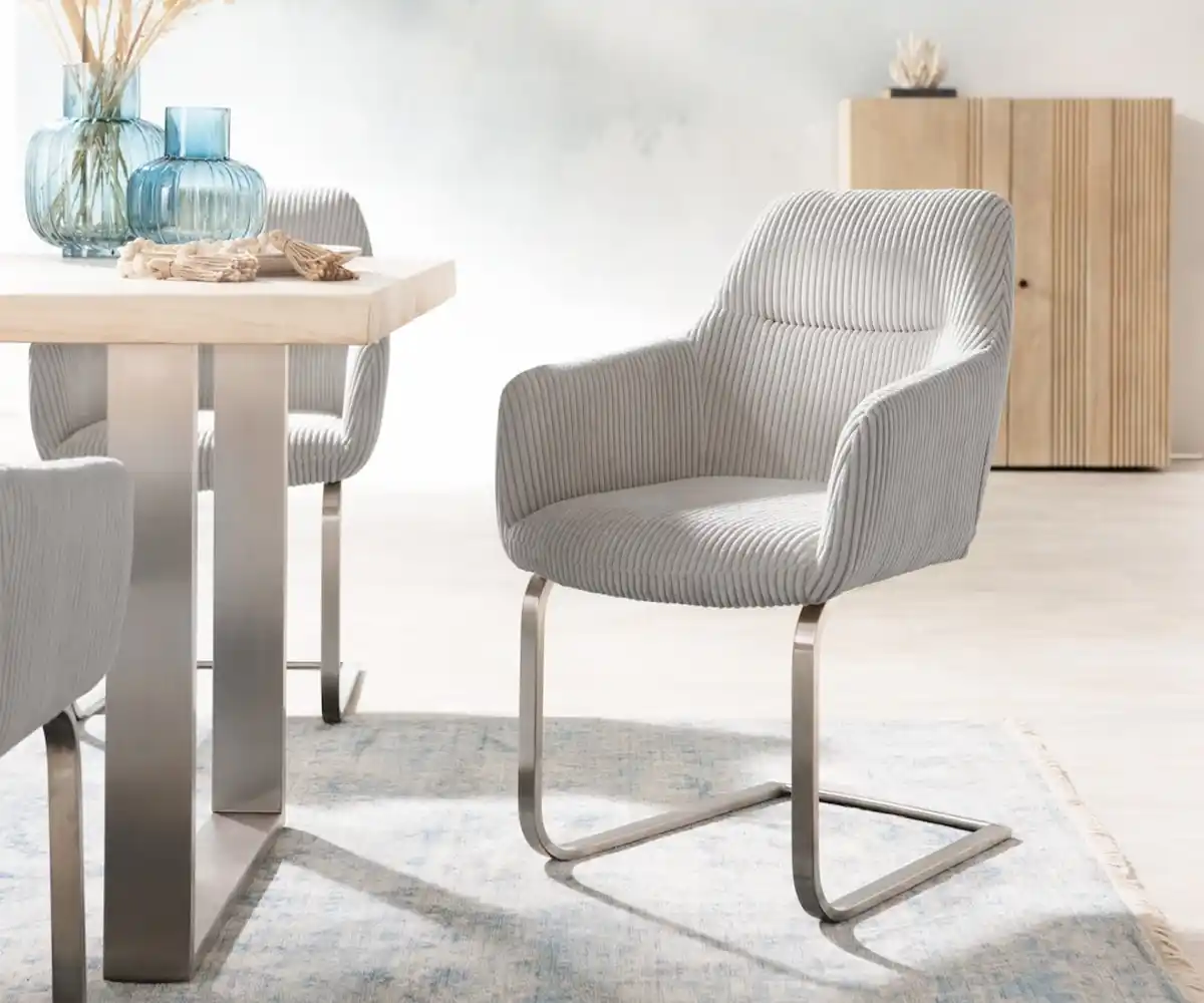 Bild 1 von Schwingstuhl Pejo-Flex Cord Silbergrau Freischwinger flach Edelstahl