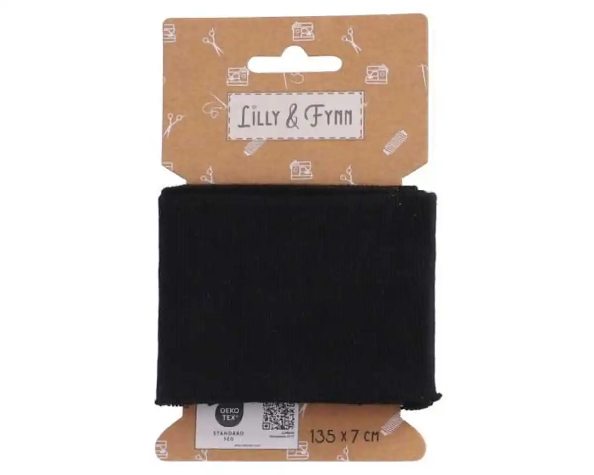 Bild 1 von Jerseybündchen schwarz, 135x7cm