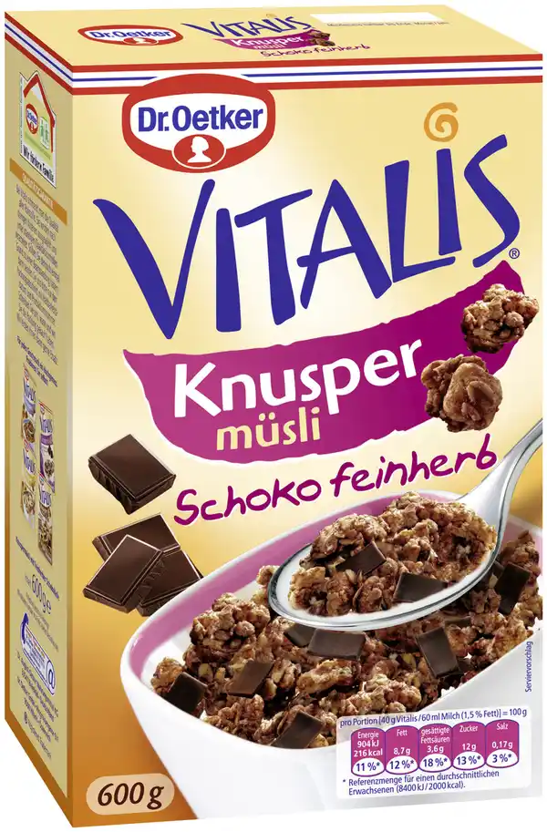 Bild 1 von Dr.Oetker Vitalis Knusper Müsli Schoko feinherb 600G