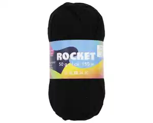 Garn Rocket aus 100% Polyacryl schwarz 50 g