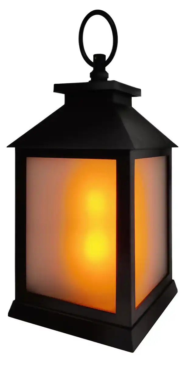 Bild 1 von TrendLine LED Laterne schwarz 10,5 x 10,5 x 21 cm batteriebetrieben mit Timer