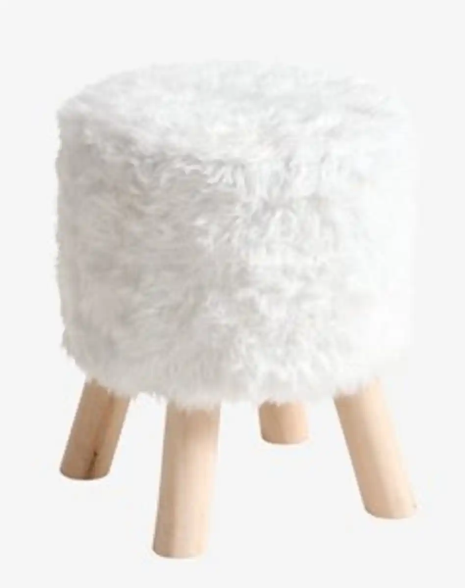 Bild 1 von Hocker VALLEKILDE Ø30 natur/Stoff weiß