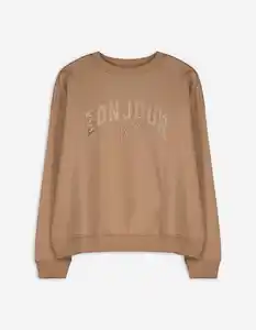 Damen Sweatshirt - Stickereien - beige