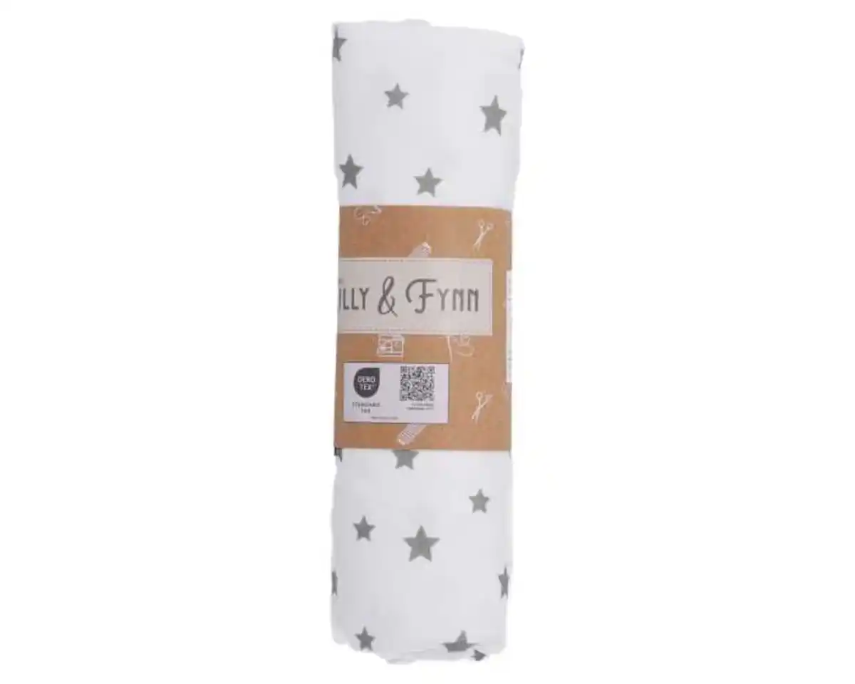 Bild 1 von Jerseystoff 80x100cm, Sterne in grau