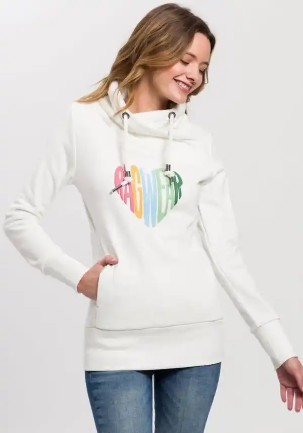 Bild 1 von Ragwear Sweater NESKA LOVE O mit asymetrischem Schalkragen im Rainbow Pride-Design, Beige