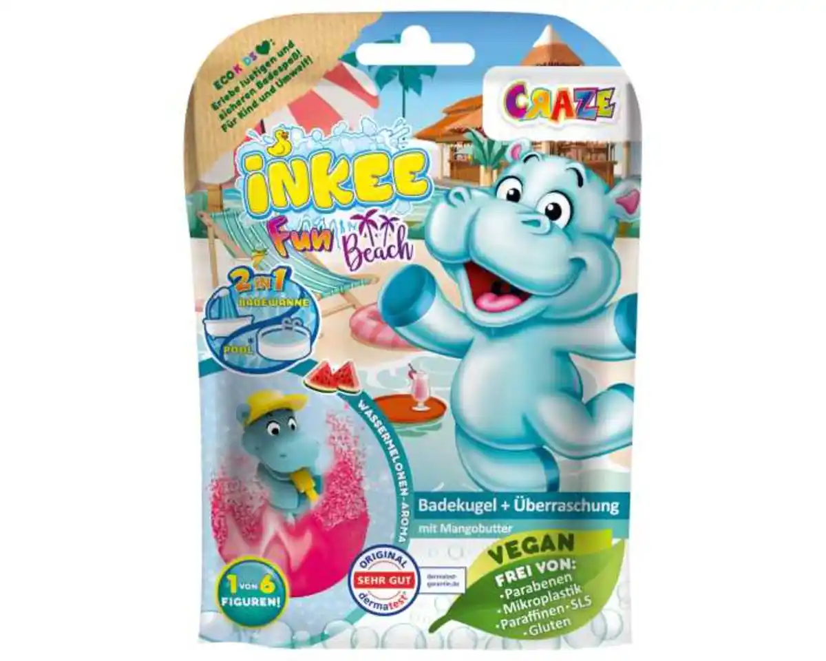 Bild 1 von Craze Inkee Badezusatz Badebombe Fun Beach mit Sammelfigur 100 g