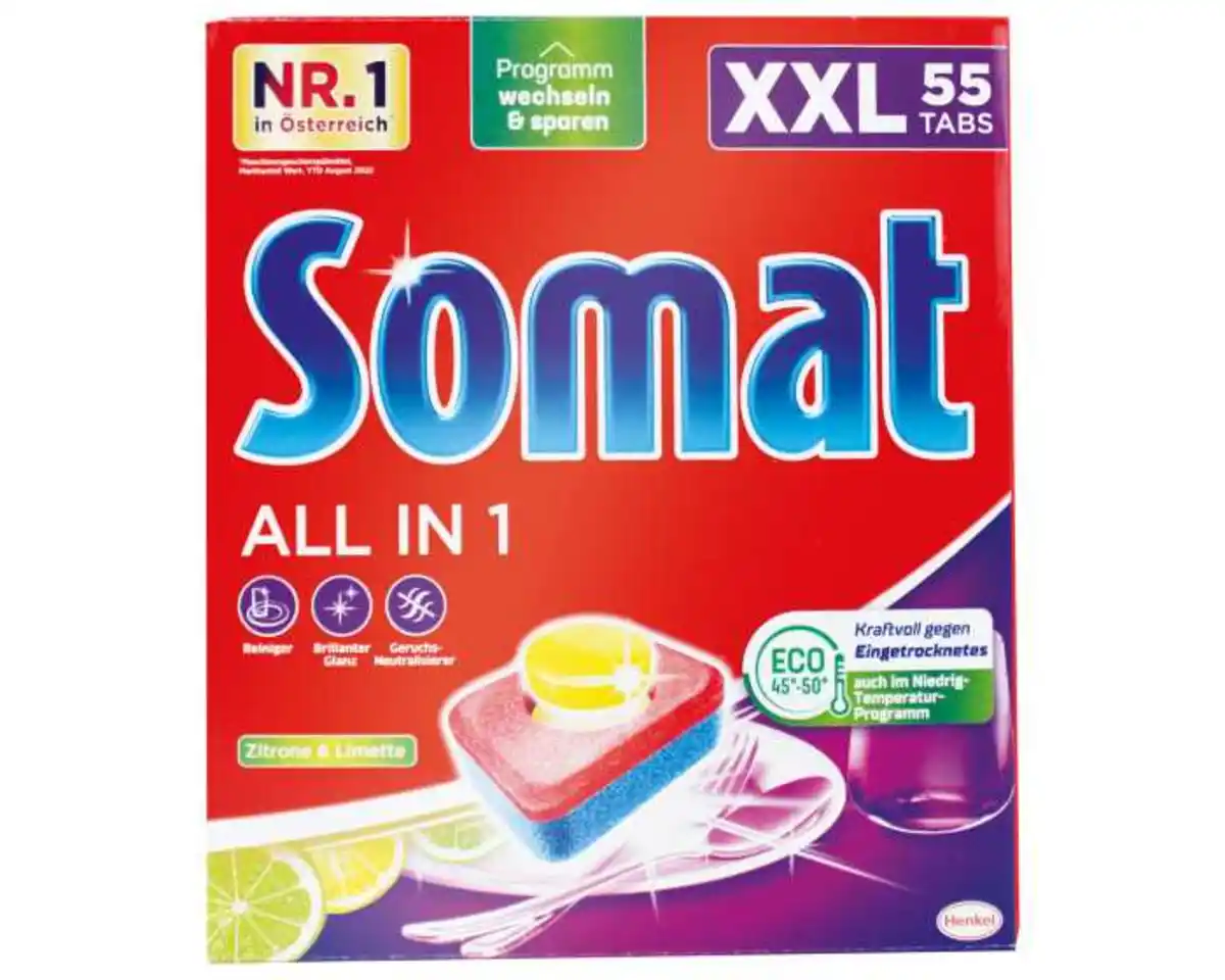Bild 1 von Somat Geschirrspültabs 55st. Zitrone+Limette