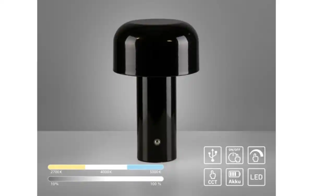 Bild 4 von LED-Akkutischleuchte Agnes, schwarz, inkl. Touchdimmer