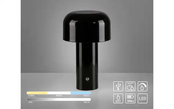 Bild 4 von LED-Akkutischleuchte Agnes, schwarz, inkl. Touchdimmer