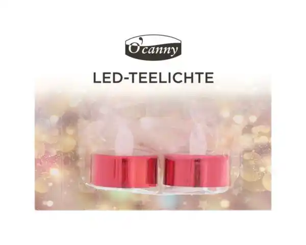 Bild 1 von O'Canny LED-Teelichte mit Metallic-Effekt warmweiß 2er Pack 3fach