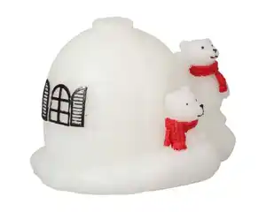 LED-Kerze Iglu aus Echtwachs warmweiß Ø 14 cm Höhe 12 cm