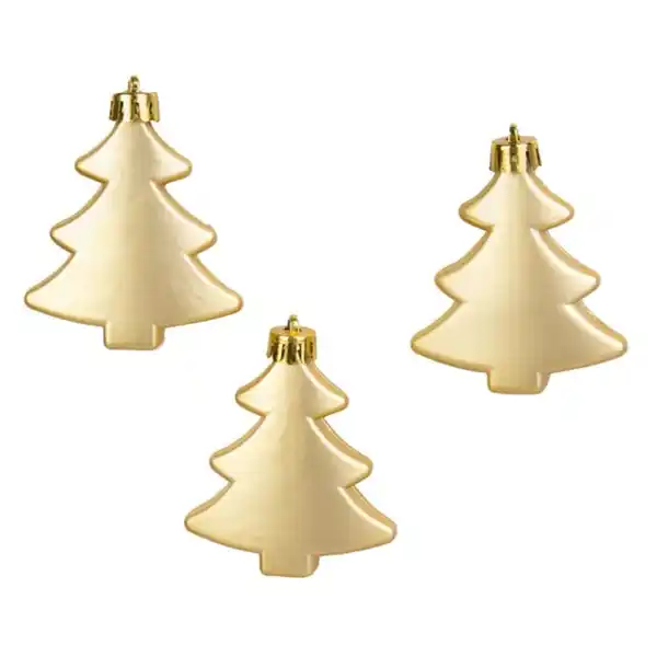 Bild 1 von Baumh&#228;nger - Tannenbaum - bruchfest - gold - ca. 6 cm - 6 St&#252;ck