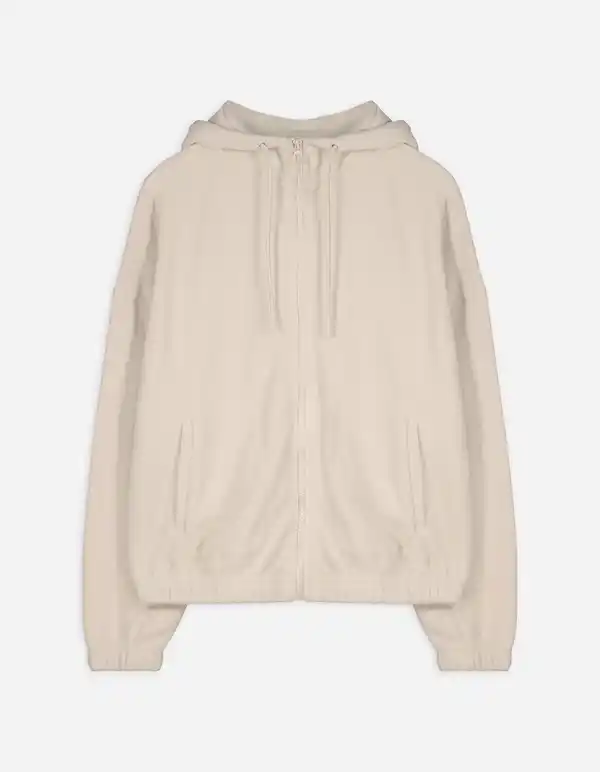 Bild 1 von Damen Fleecepullover - Überschnittene Ärmel - beige