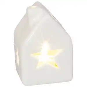 LED-Teelicht - Stern - aus Keramik - ca. 4,5 x 4,5 x 7 cm