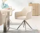 Bild 1 von Drehstuhl Greg-Flex Cord Beige Kreuzgestell kantig Edelstahl 180° drehbar