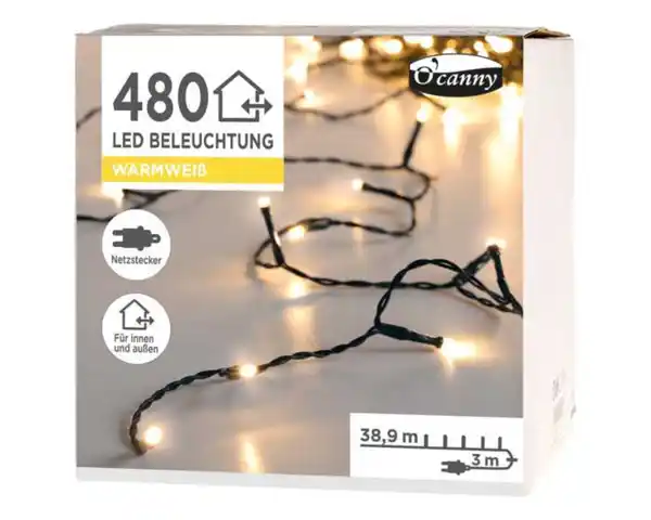 Bild 1 von O'canny Outdoor LED-Lichterkette warmweiß 38,9 m 480er