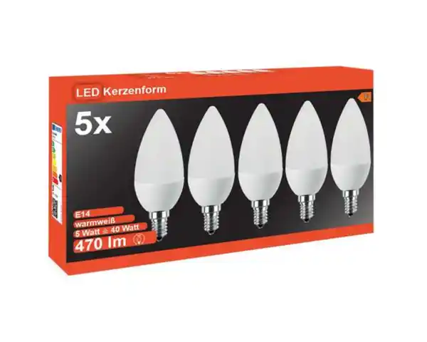 Bild 1 von Lampe LED 5er SMD C35 E14 5W 470lm